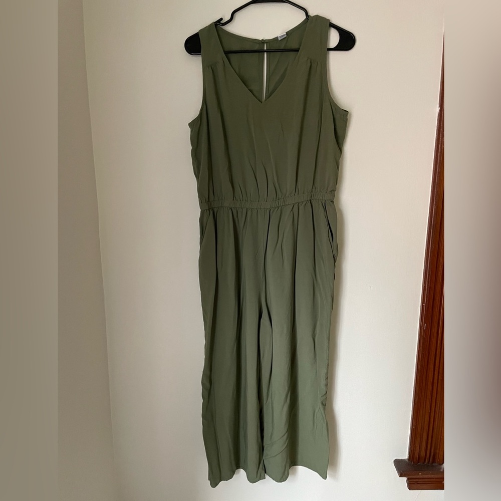 Green Mid-Calf Jumpsuit, Size L